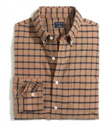 Brown Tattersall Regular Flex Oxford Shirt