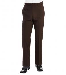 Ralph Lauren Brown Classic Fit Wool Trouser Pants