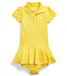 Ralph Lauren Baby Girls Lemon Rind Pique Polo Dress