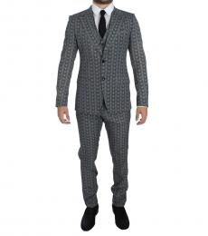 Dolce & Gabbana Blue Owl Print Slim Fit Suit