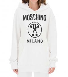 Moschino White Logo Hoodie