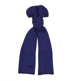 Moschino Royal Blue Solid Classic Scarf
