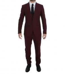 Dolce & Gabbana Cherry 3 Piece Stretch Wool Suit
