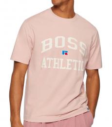 Hugo Boss Light Pink Russell Athletic Relaxed-Fit T-Shirt
