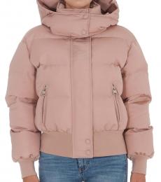 Light Coral Hooded Puffer Jacket