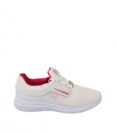 Philipp Plein White Pink Polyester Becky Sneakers