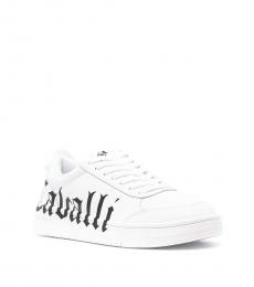 Just Cavalli White Logo Print Sneakers