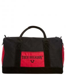 True Religion Black Monogram Large Duffle Bag
