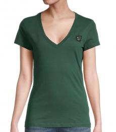 True Religion Dark Green Embellished Slim-Fit T-Shirt