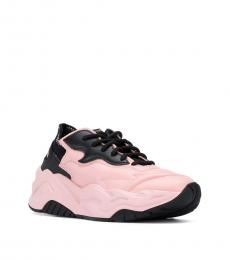 Just Cavalli Pink Eco Leather Sneakers