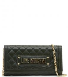 Love Moschino Dark Green Quilted Mini Shoulder Bag