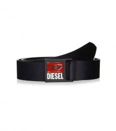 Diesel Black Logo Buckle Belt