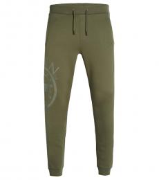 Olive Solid Logo Joggers