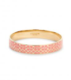 Coach Pink Gold Signature Bangle Bracelet