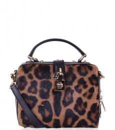 Dolce & Gabbana Leopard Print Rosaria Small Satchel
