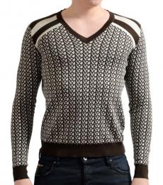 Prada Brown V-Neck Sweater