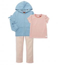7 For All Mankind 3 Piece Jacket/T-Shirt/Pants Set (Baby Girls)