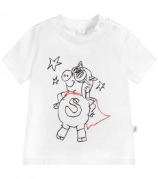 Stella McCartney Baby Girls White Pig Superhero T-Shirt
