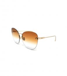 Salvatore Ferragamo Shiny Gold Butterfly Sunglasses
