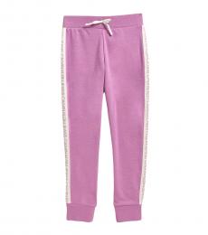 Calvin Klein Girls Violet Logo Tape Sweatpants
