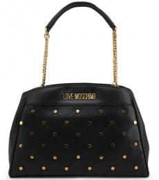 Love Moschino Black Criss-Cross Stitch Large Tote