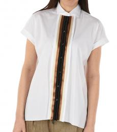 Brunello Cucinelli White Short Sleeve Blouse