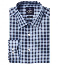 Ben Sherman Dark Blue Check Tailored Dress Shirt