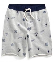 Ralph Lauren Boys Andover Heather Collegiate Twill Terry Shorts
