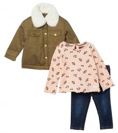 7 For All Mankind 3 Piece Jacket/Top/Jeans Set (Baby Girls)