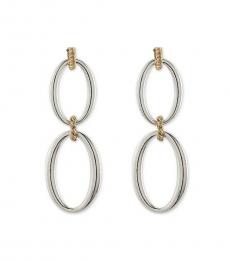 Silver Large Link Drop Earrings
