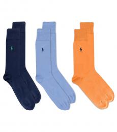Ralph Lauren Multicolor 3 Pack Super-Soft Dress Socks