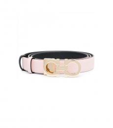 Salvatore Ferragamo Light Pink Gancini Reversible Belt