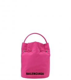 Balenciaga Pink Wheel Mini Bucket Bag