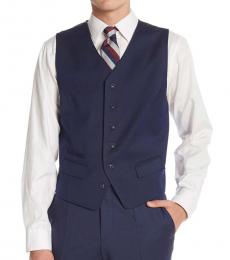 Blue Six Button Suit Separate Vest