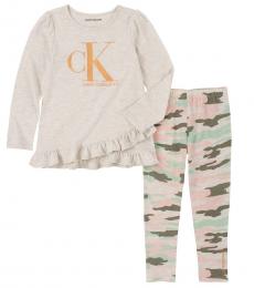 Calvin Klein 2 Piece Top/Leggings Set (Little Girls)