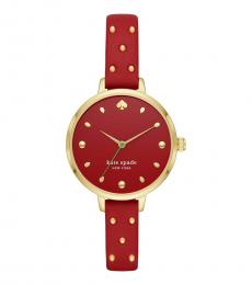 Kate Spade Red Gold Stud Watch
