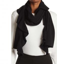 Vince Camuto Black Ruffle Cashmere Scarf