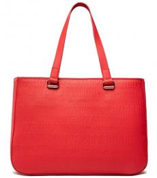 Love Moschino Red Logo Large Tote