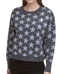 Grey Star Sequin Sweater