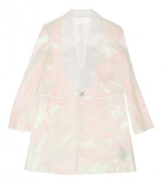 Balmain Girls White Sequined Blazer Dress
