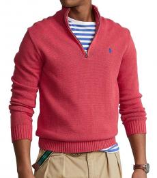 Pink Quarter-Zip Sweater