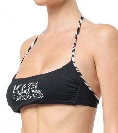 Karl Lagerfeld Black Logo Bikini Top
