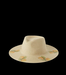 Vince Camuto Beige Printed Panama Hat