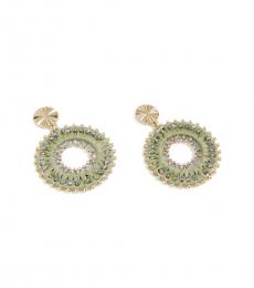 J.Crew Light Green Beaded Circle Earrings