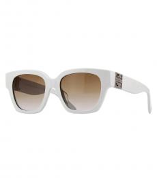 Givenchy White Brown Gradient Square Sunglasses