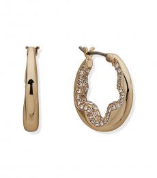 DKNY Golden Pave Hoop Earrings
