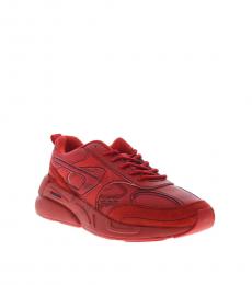 Diesel Red Serendipity Logo Sneakers