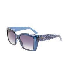 Ferragamo Blue Gancini Butterfly Sunglasses