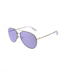 BCBGMaxazria Silver Lilac Aviator Sunglasses