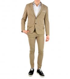 Neil Barrett Beige Cotton Blend Single Breast Suit